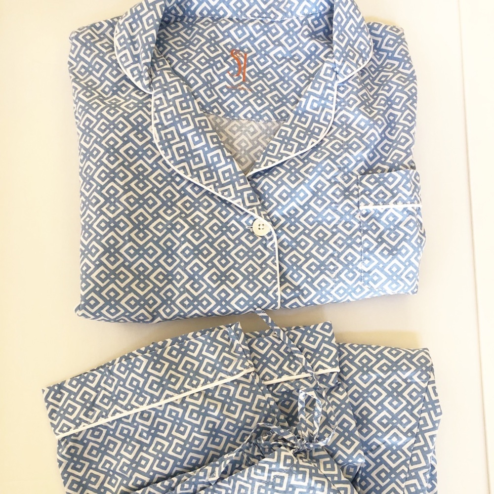 Serena and Lily blue and white pajamas. Size M